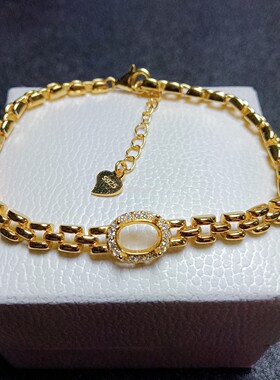 女925银手链空托椭圆形