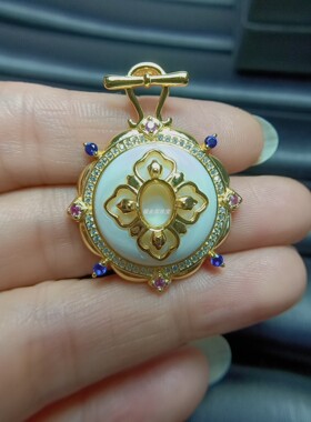 女925银黄金色空托6*8