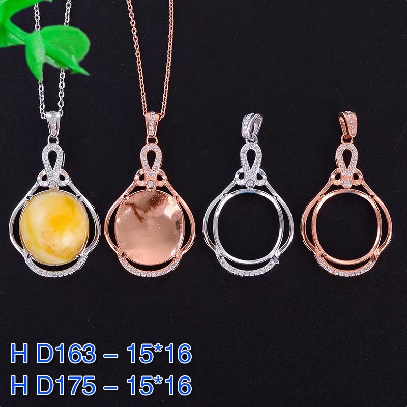 精工纯银镀18k白金吊坠