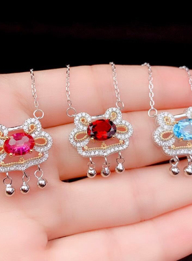 锁骨链银饰石榴石空托