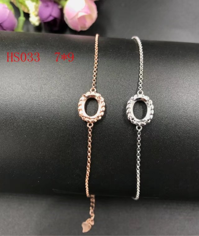 18k精工纯银白金手链