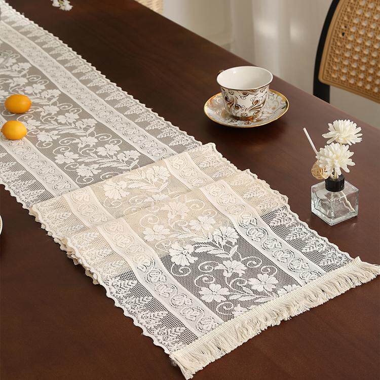 蕾丝盖巾轻奢高级感长方形防尘钢琴电视柜茶几餐桌布盖巾复古桌旗