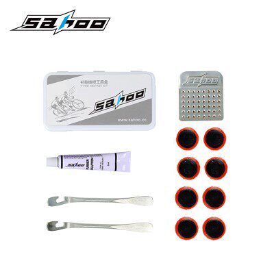 SAHOO21458自行车补胎套装修理工具山地车修车工具补胎工具补胎盒