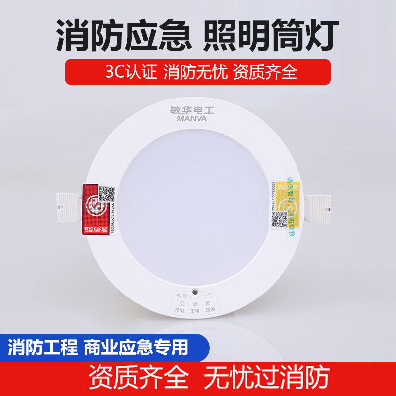 敏华消防应急照明筒灯