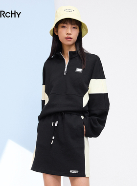 LARCHY来尔佳昵2024春装A型拼接半身裙