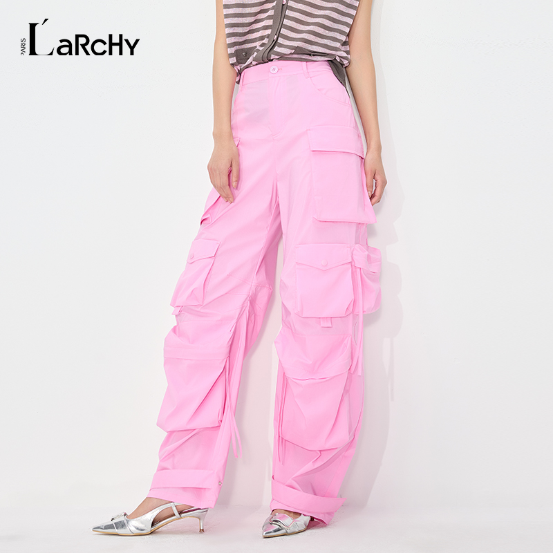LARCHY來爾佳昵2025夏裝凈色工裝長褲