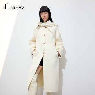 LARCHY来尔佳昵2025冬装 绑结双面呢大衣