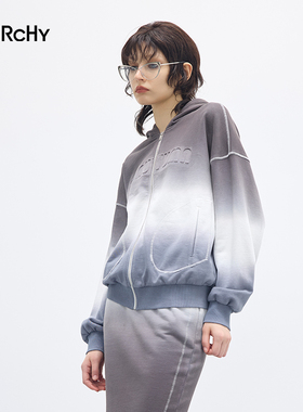 LARCHY来尔佳昵2025秋装带帽吊染外套