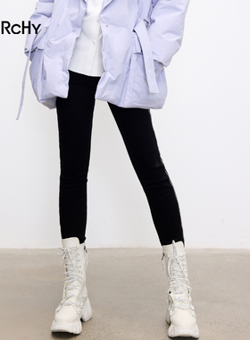 LARCHY来尔佳昵2024冬装小脚牛仔裤