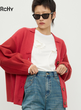 LARCHY来尔佳昵2024秋装拼接中双面呢