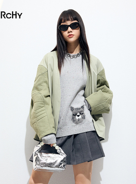 LARCHY来尔佳昵2025冬装V领净色外套