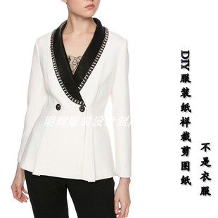 双排扣翻领纸样 春秋外套样板修身 20014 1图纸新款 实物1