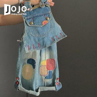 童装女童网红炸街套装裤子2024春装儿童蓝色阔腿裤马甲宝宝牛仔裤