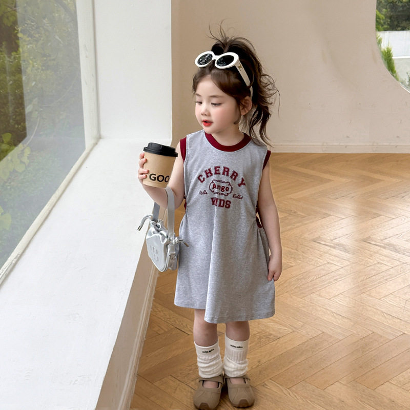 女童休闲连衣裙夏季2026新款韩系运动女宝无袖背心裙夏装儿童裙子