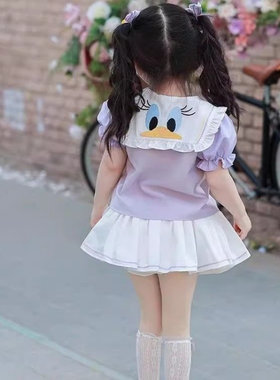 宝宝女童蓬蓬裙夏日鸭子水手服套