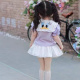 宝宝女童蓬蓬裙夏日鸭子水手服套装 学院风jk卡通蝴蝶动漫两件套潮