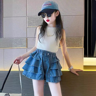 女童裙裤夏装2025新款儿童薄款裤子女孩大童牛仔短裤夏季外穿童装