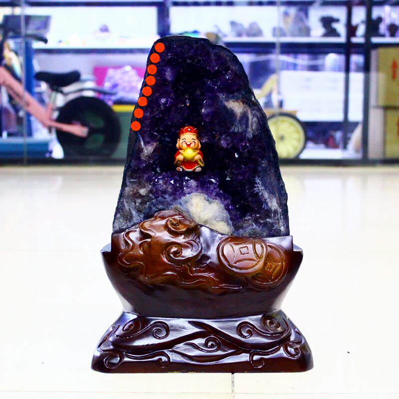 天然紫水晶洞摆件乌拉圭原石钱袋子巴西聚宝盆高端办公室新家送礼