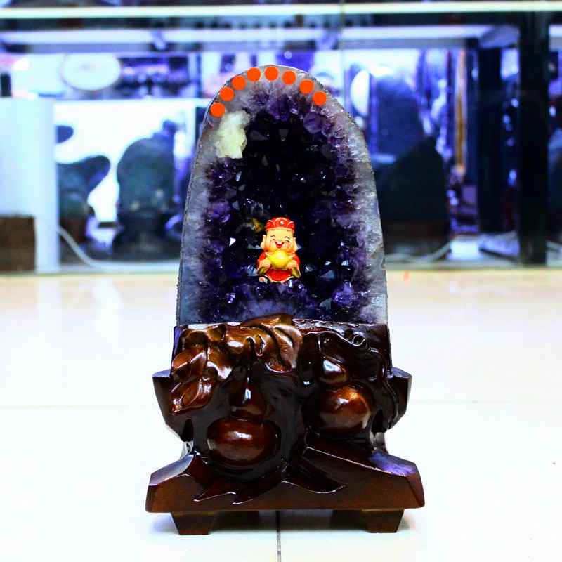 原矿无水泥天然紫水晶洞摆件巴西紫晶洞乌拉圭原石聚宝盆高端