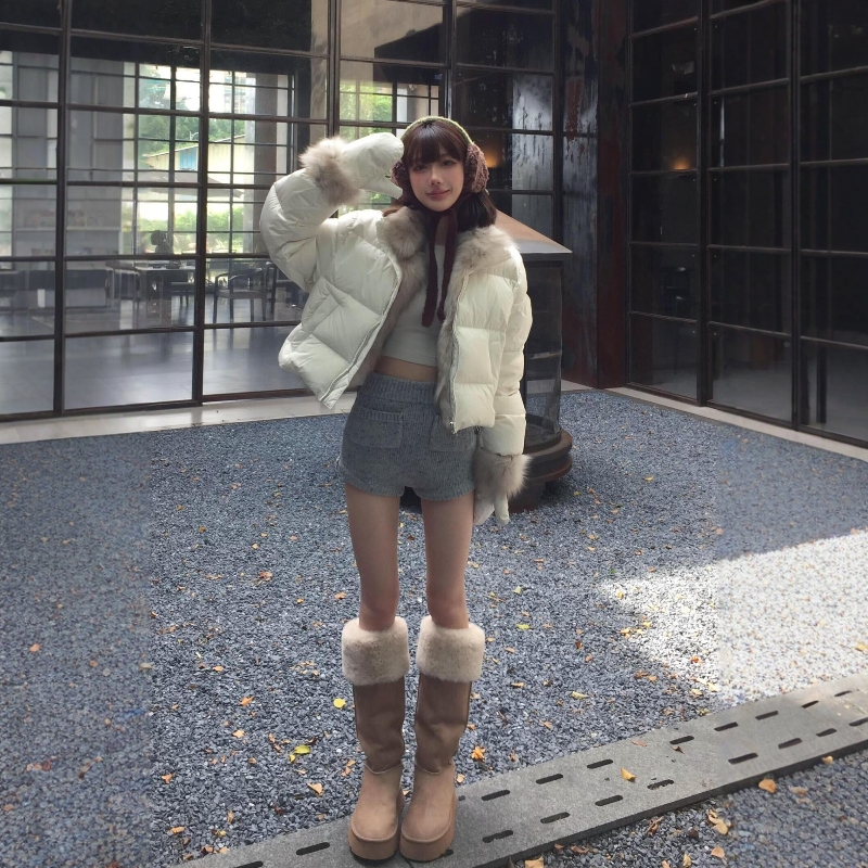 轻绒欧包冬季新款羽绒棉服女翻毛领小个子棉衣棉袄加厚面包服外套