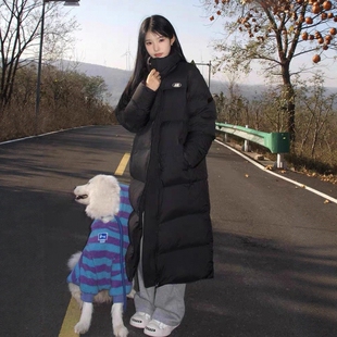 中戏2025冬季新款羽绒棉服女中长款过膝连帽宽松棉衣棉袄加厚外套