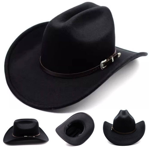 Men Women Western Cowboy Fedora Jazz hat 西部牛仔毛呢礼帽