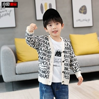 Xiaobei hàng hóa cậu bé áo len cardigan áo len cotton mùa thu 2019 mới áo len trẻ em chữ mùa xuân và mùa thu thủy triều - Áo khoác áo dạ trẻ em nữ đẹp