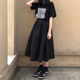 山本风暗黑港味复古文艺学生中长款 裙 纯棉a字半身裙 工装 自制日式