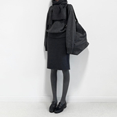 深灰色毛呢半身裙女日式 高腰包臀裙复古加厚呢子中裙小个子一步裙