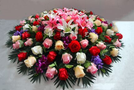 仿真花酒店餐桌花摆件花绢花装饰花插花圆桌摆花电动转盘餐桌花艺