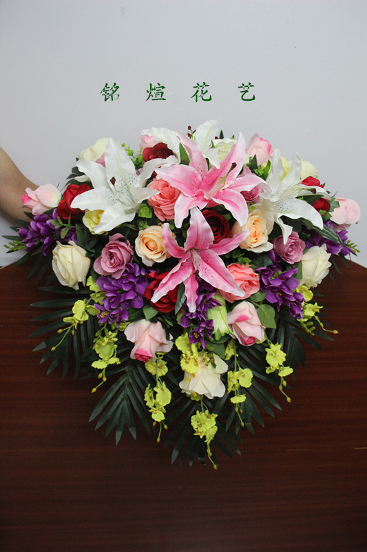 假花礼仪台会议室演讲台酒店餐桌艺婚礼玫瑰绢包邮仿真