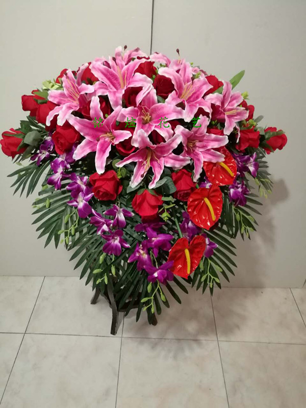 演讲台花束会议桌花仿真花艺用花假花装饰花主席台摆桃花绢花特惠图片