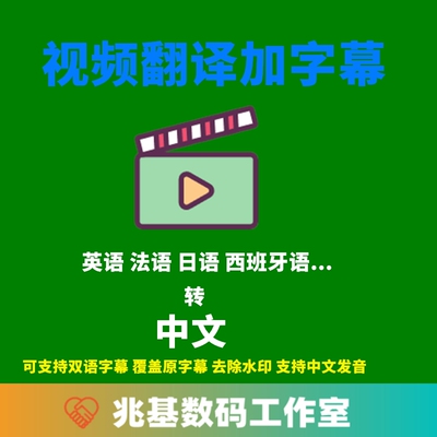 视频翻译加字幕视频实时英文俄语日语加字幕视频翻译配音AI音乐