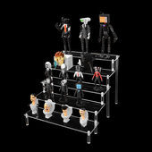 盲盒展示架收纳泡泡玛特展示盒子手办盒亚克力置物架阶梯架展示