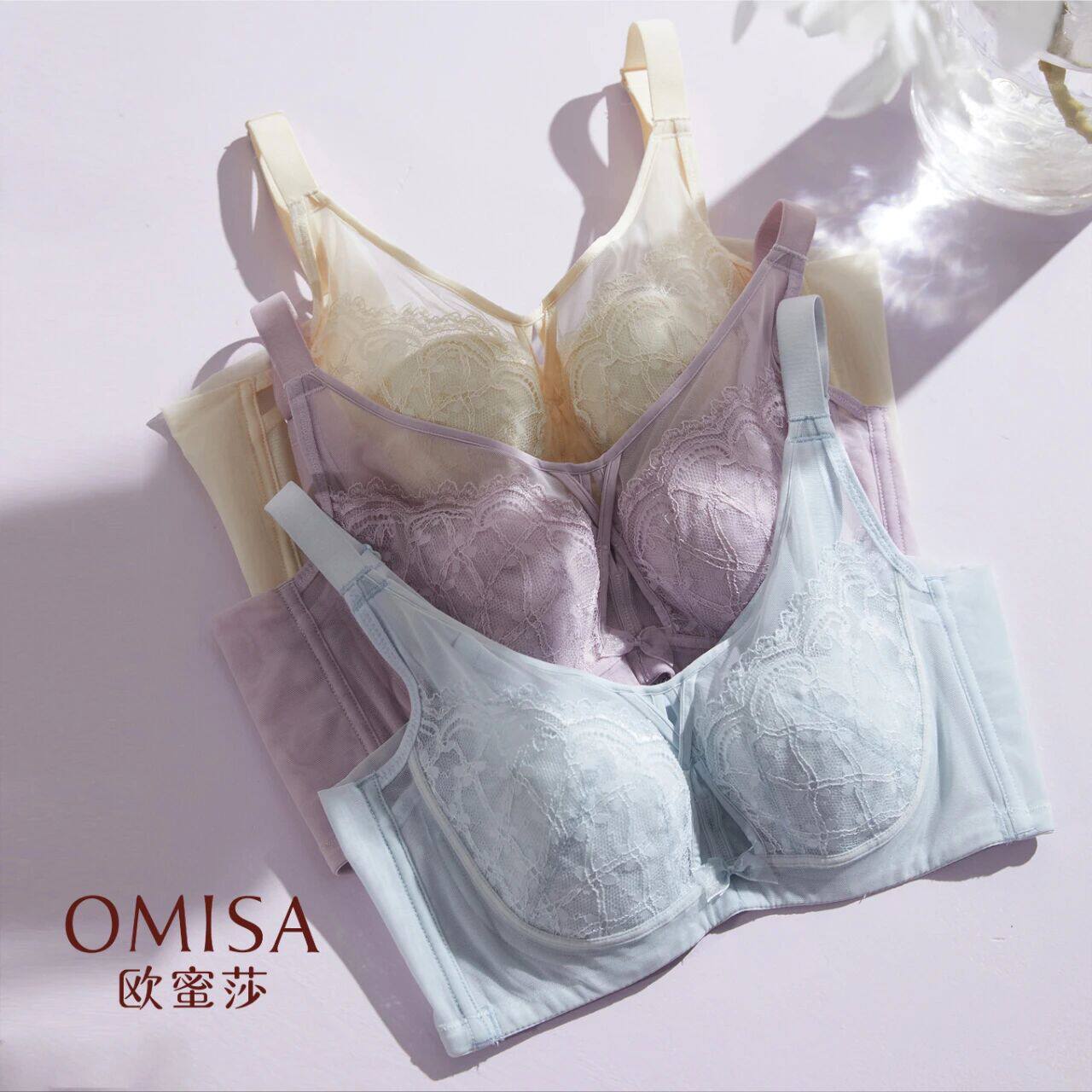 欧蜜莎软钢圈薄杯女夏季内衣文胸