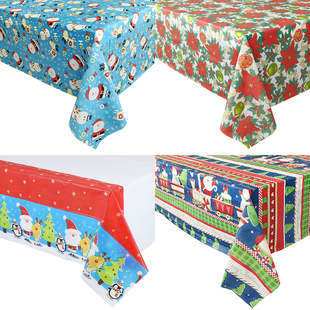 圣诞节长桌一次性桌布学校幼儿园新年元旦派对布置餐长方形餐桌布