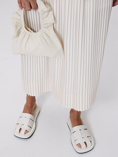 韩国品牌RECTO 22秋季新款经典褶皱木耳边有机棉迷你手提包micro