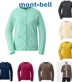 日本 MONTBELL Shamy 通勤日常休闲圆领女针织开衫1114163