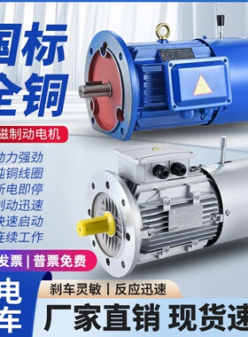 YEJ电磁制动电机0.75/1.1/1.5/2.2/3/4/5.5KW三相刹车电动机380V