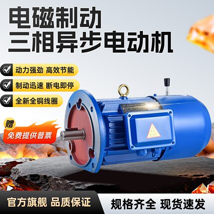 YEJ电磁制动电机0.75/1.1/1.5/2.2/3/4/5.5KW三相刹车电动机380V