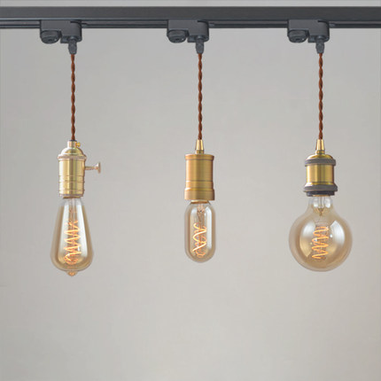 爱迪生led灯泡复古工业风ins餐饮服装店咖啡厅二线轨道导轨小吊灯