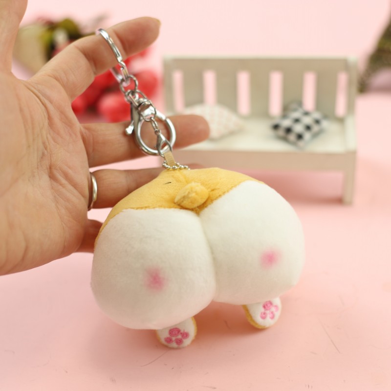 网红小屁股柯基狗毛绒书包挂件