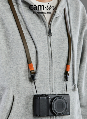 cam·in 相机背带真皮复古肩带适用于理光gr2/gr3/gr4索尼小黑卡