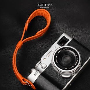 cam-in 真皮相机腕带适配富士X100vi/xt5/xe5/xt30复古微单手腕带