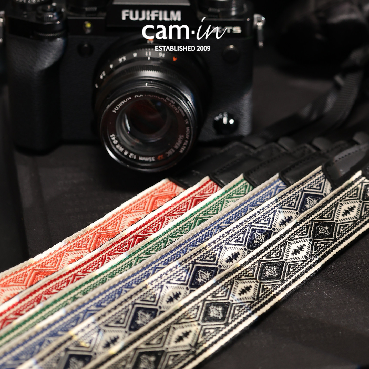 cam·in 相机背带绣花民族风系列适用于佳能尼康索尼单反斜挎肩带