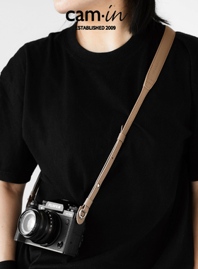 cam-in 相机背带富士x100vi xe5相机肩带复古手掌纹牛皮斜挎肩带