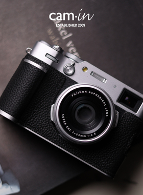 cam-in富士x100vi保护套荔枝纹真皮六代半套手柄底座壳x100vi皮套