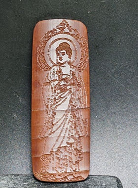 手工竹制工艺品老竹子竹黄片阿弥陀佛佛牌吉祥如意转运书签282号