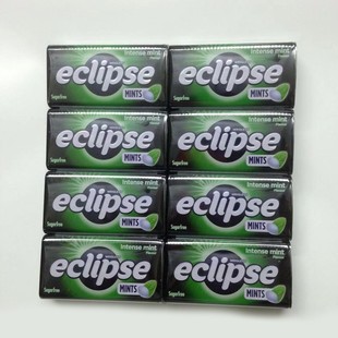 美国品牌eclipse易极特强薄荷糖超凉润喉糖整条8小盒护无糖刘亦菲