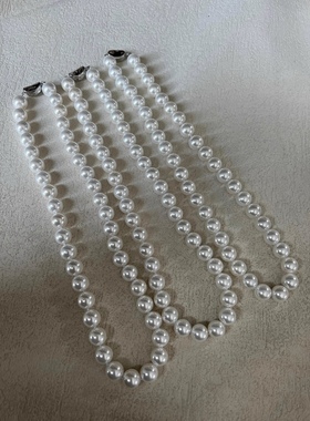 正圆大颗粒暖白色施家珍珠项链ins打结锁骨链轻奢